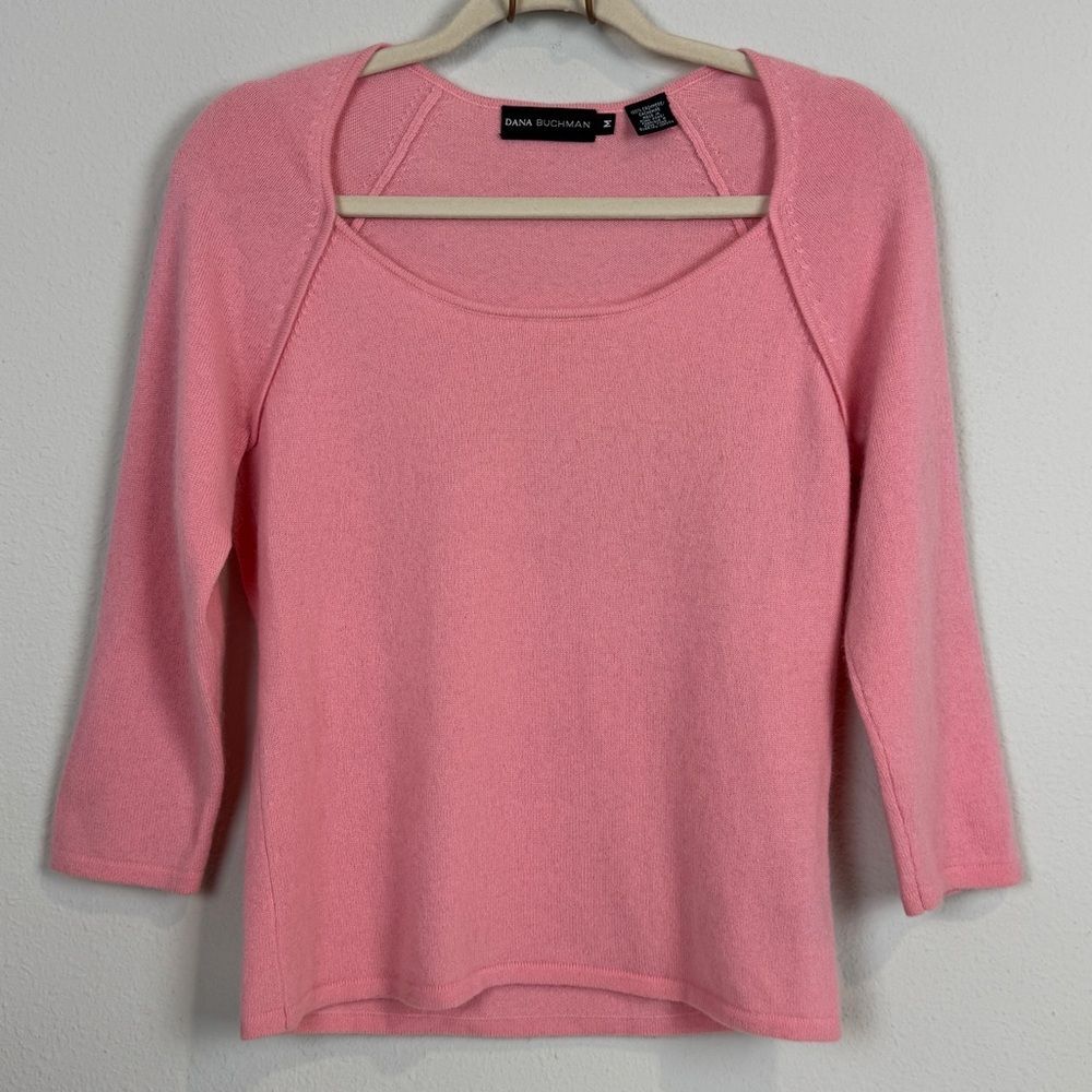 Dana Buchman Pink Cashmere Scoop Neck Sweater M